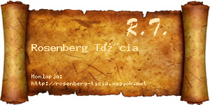 Rosenberg Tícia névjegykártya